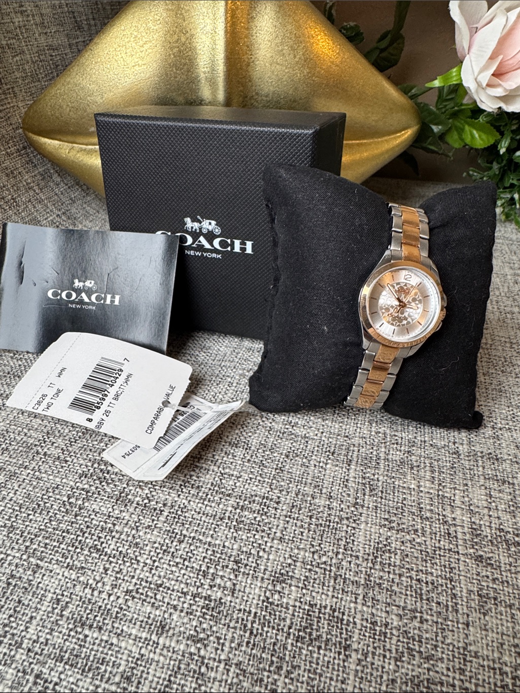 Coach Two-Tone Rose Gold And Silver Bracelet Watch